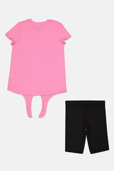 Puma Kids Girl 2 Pcs Sportswear Fit Top With Shorts, Pink And Black