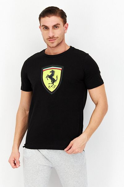 Puma x Scuderia Ferrari Men Sportswear Fit Brand Logo Training T-Shirt, Black
