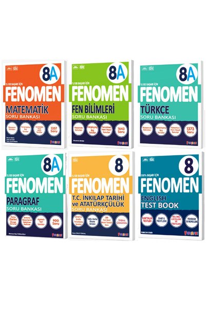 Evrensel İletişim Yayınları 8.Sınıf Fenomen Soru Bankaları - 8A Matematik - F...