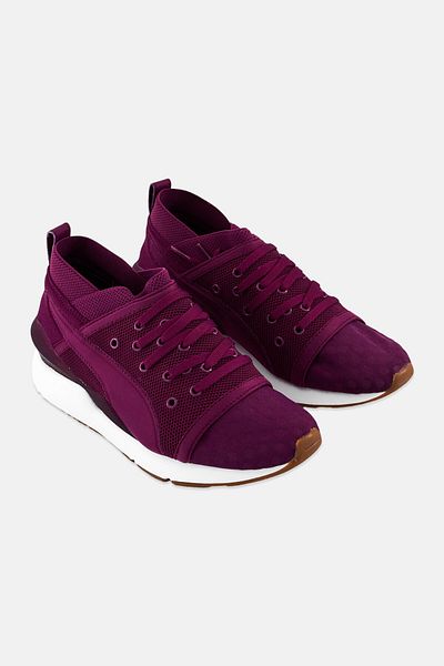 Puma Women Pearl De Lace Up Training Shoes, Dark Purple