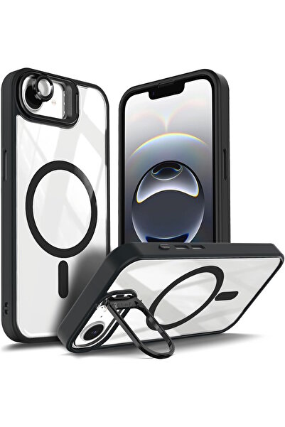 m.tk moveteck İphone 16E Kılıf Standlı Mika Magsafe Hassas Butonlu Metal Tuşl...