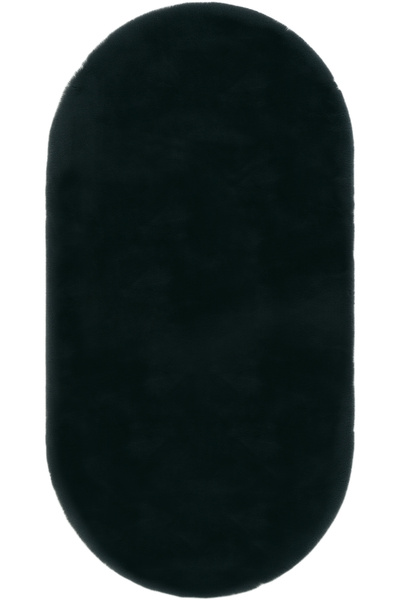 Cool Halı Antrasit Peluş Halı Oval Post Yolluk Yıkanabilir Kaymaz Yumuşak  Ya...