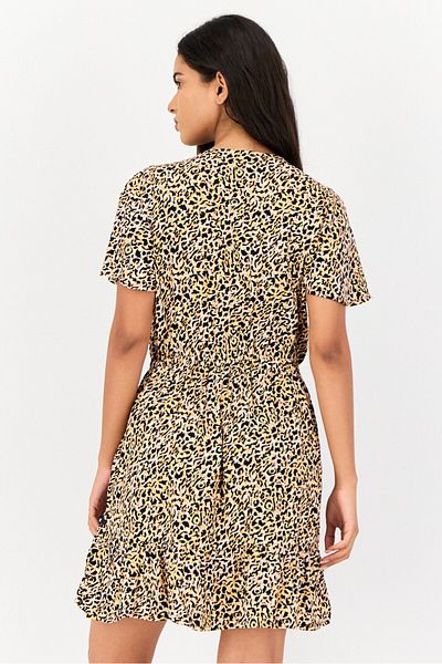 Hurley Women Animal Print Casual Mini Dress, Multicolor