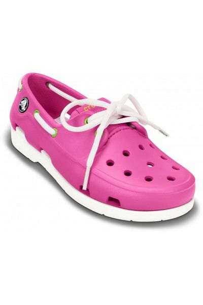 Crocs Pantofi sport cu șiret pentru copii, culoare Beach Line - Fuchsia