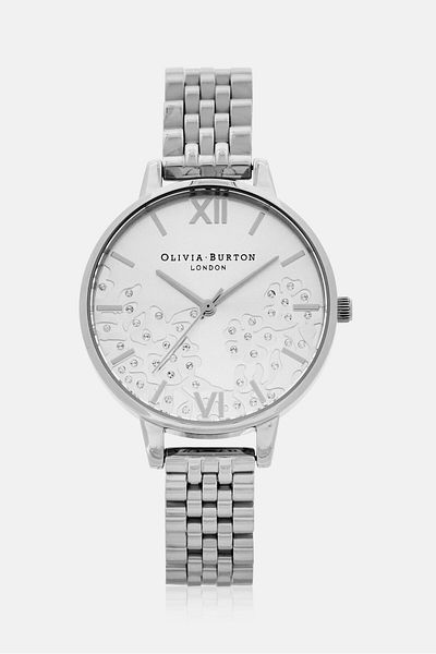 Olivia Burton Women OB16MV101 Stainless Steel Analog Watch 30 mm, Silver