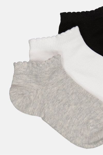 Joe Boxer Toddlers Girl 3 Pairs Solid Ankle Socks, Multicolor