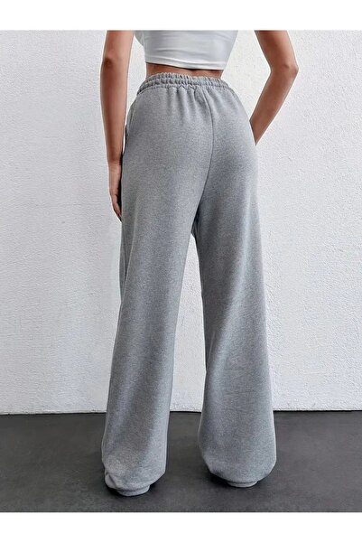 GERLAY KADIN RAHAT KALIP GRİ DÜZ PAÇA EŞOFMAN ALTI