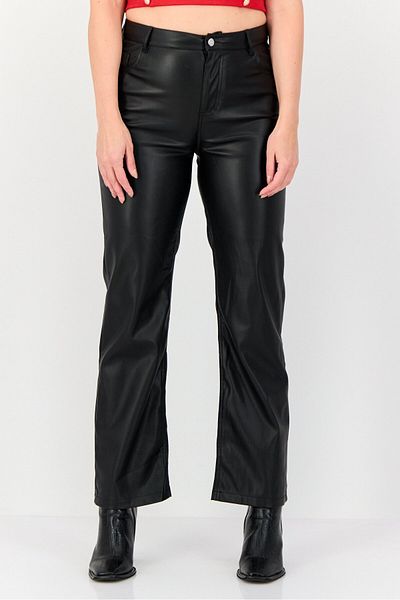 Don't Call Me Jennyfer Women Regular Fit Solid Straight Leg Pants, Black