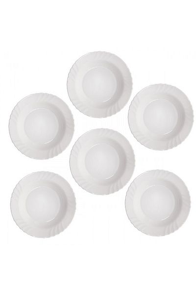 Bormioli Rocco Set of 6 opal soup plates BORMIOLI EBRO 24cm