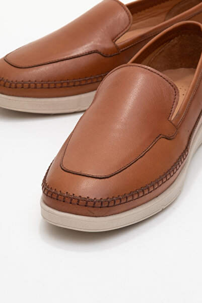 Dericlub Women's Orthopedic Laceless Comfort Casual Shoes Real Leather Cr 2201 Tan