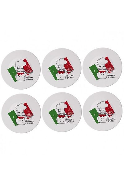 Bormioli Rocco Set of 6 opal pizza plates BORMIOLI RONDA PIZZA SEF 33xh1.2cm
