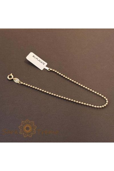 saratremo Brățară placată cu aur 18K pentru femei, model cu biluțe clasice, 18 cm
