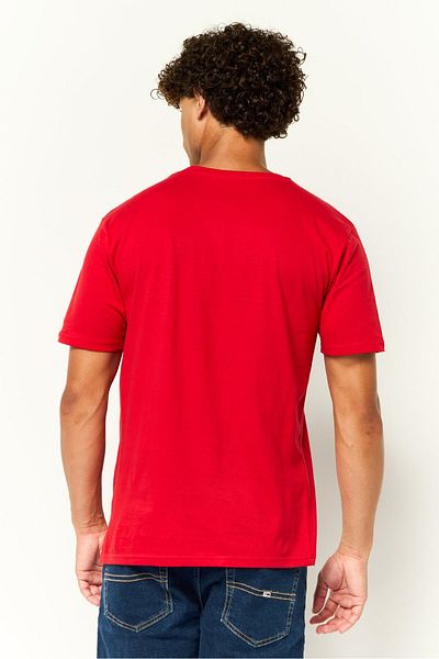 Cavalli Class Men Crew Neck Short Sleeves Graphic Print T-Shirt, Red