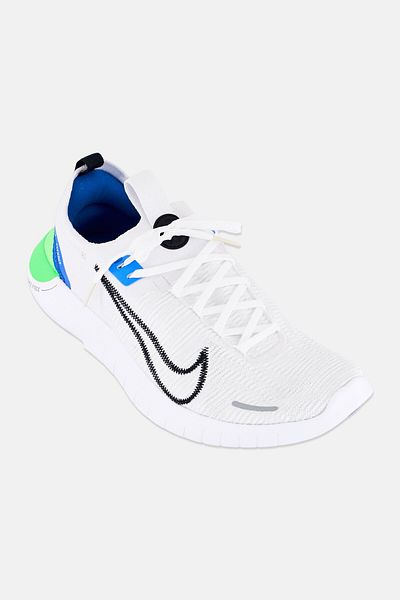 Nike Men Free RN FK Next Nature Lace Up Running Shoes, White