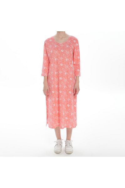 ASN concept Women's Floral Patterned Pink Dress (with Plus Size Option)