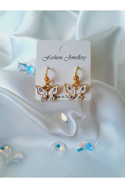 Minnoş Dükkan Butterfly Earrings with Enamel Stones
