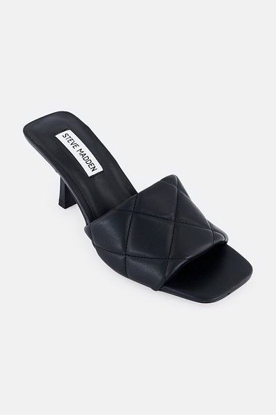 Steve Madden Women Tracer Quilted Slip On Sandals, Black
