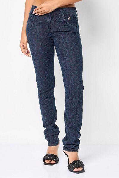 Harmont & Blaine Women Slim Fit Floral Print Stretchable Denim, Multicolor