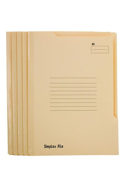 rexa 5-Piece Twin Pocket Simplex File Yellow