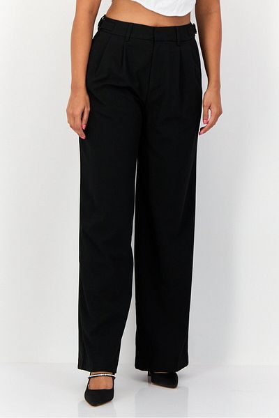 Don't Call Me Jennyfer Women Regular Fit Solid Wide Leg Pants, Black