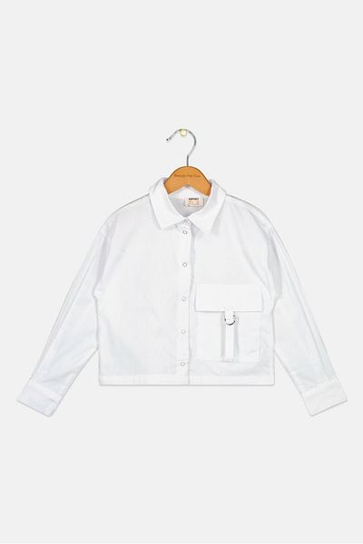 Koton Kids Girl Regular Fit Plain Long Sleeves Shirt, White