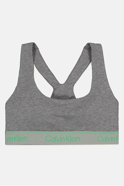 Calvin Klein Women Brand Logo Padded Sports Bra, Grey
