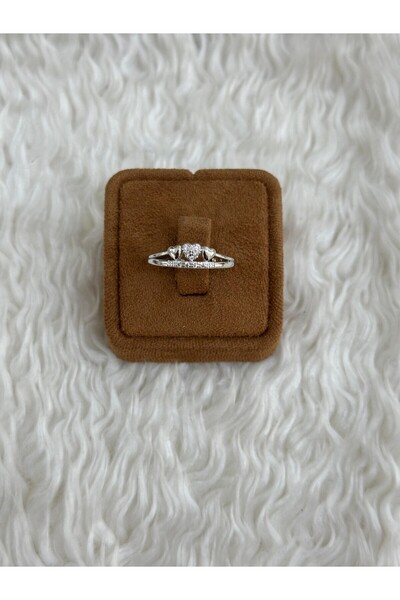 BY YASİN TOPÇU Kalp Taç Ayarlı Çelik Yüzük