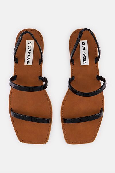 Steve Madden Women Singback Leather Sandal, Black