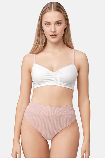 aerie Women Metallic Print Pull On Panty, Peach