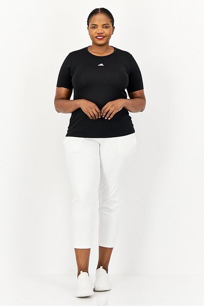 adidas Women Plus Size Short Sleeves Running T-Shirt, Black
