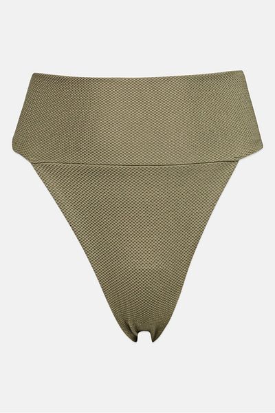 aerie Women Textured Cheeky Wide Band Panty, Green