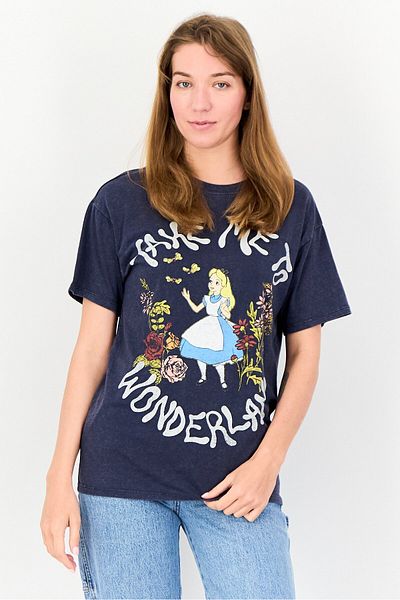 Disney Women Crew Neck Short Sleeve Graphic Print T-shirt, Multicolor
