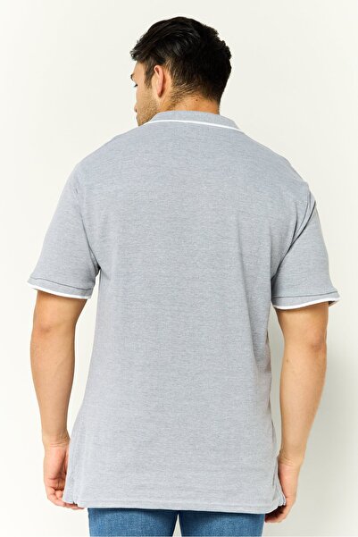 Cavalli Class Men Regular Fit Brand Logo Short Sleeves Polo Shirt, Grey