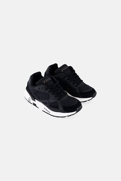 Le Coq Sportif Kids Boy Lace Up Running Shoes, Black