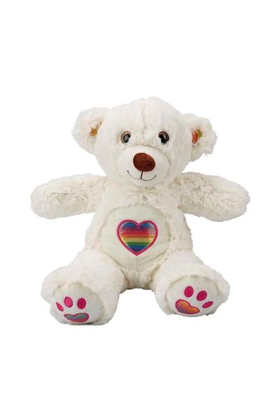 PRATİKOBA Bfs 3184 Rainbow Heart Plush Bear 30 cm -Sunman