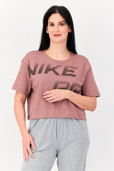 Nike Women Sportswear Fit Short Sleeves Training Top, Mauve