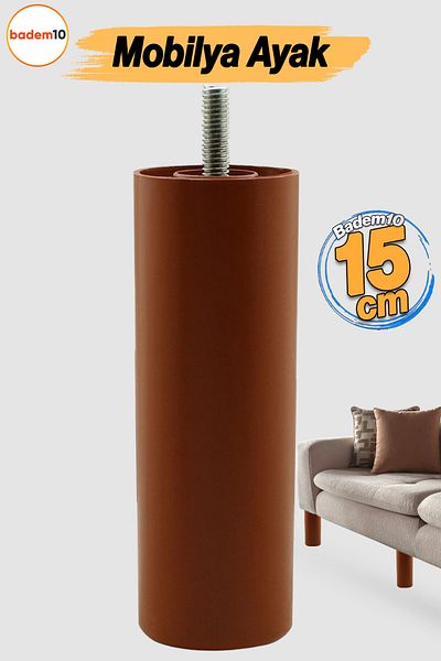 Badem10 Picioare de suport 15 cm Mobilier maro Canapea Fotoliu Baza de ridicare Picioare cu șuruburi M8