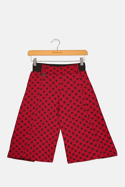 Overkids Kids Girl Star Print Bermuda Shorts, Red