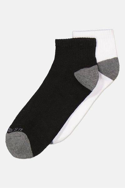 U.S. Polo Assn. Men 10 Pairs Brand Logo Crew Socks, Black/Grey/White