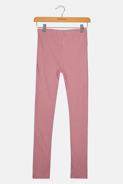 Koton Kids Girl Ribbed Leggings, Mauve