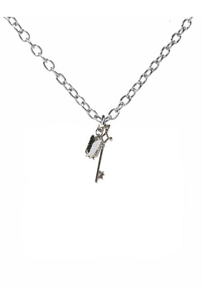 Herşey Nota Attack on Titan Wings of Liberty & Key Figure Necklace – Anime Jewelry with Double Figure with 60cm Chain