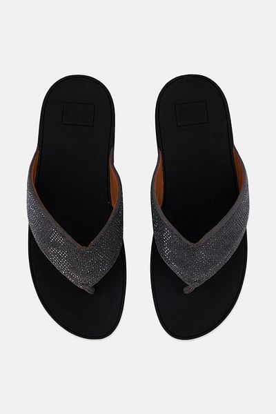 Fitflop Women Ritzy Toe-Thong Slip On Sandals, Black/Grey