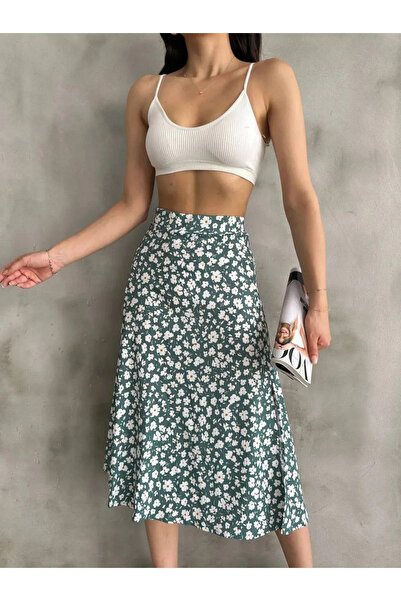 ZHR ŞİRİN تنورة بتفاصيل شق على شكل زهرة الأقحوان