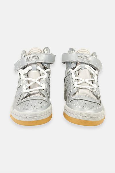adidas Originals x Ivy Park Kids Boy Forum Mid Velcro Outdoor Shoes, Silver