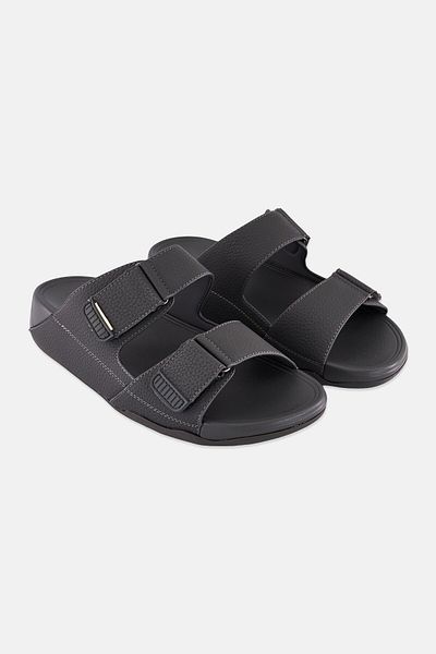English Laundry Men Two Strap Slip On Arabic Sandals, Dark Grey