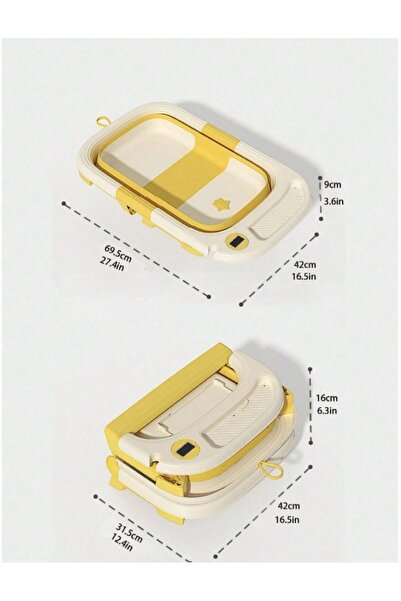 Little Mom Little Mom Grey Ultra-Foldable Bathtub with Thermometer