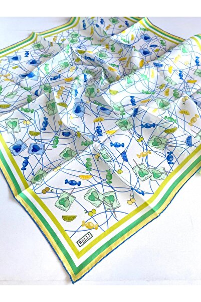 Belli Tivil Pure Silk Scarf 4050 - 04 Λευκό Μικτό σχέδιο