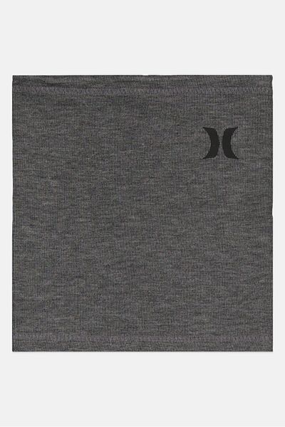 Hurley دفاية رقبة رجالية من الصوف المنسوج برباط، رمادي