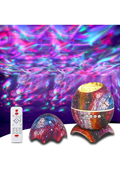 electroawm Dinazor Yumurtası Gece Lambası Projektör Uzaktan Kumandalı Gece La...