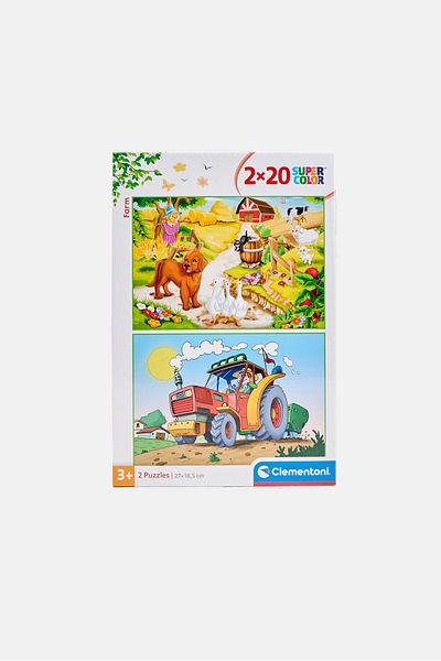 CLEMENTONI 2 x 20 Super Color Farm Jigsaw Puzzle